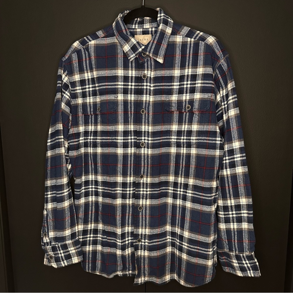 Jach’s Heavyweight Blue Plaid Flannel Size Large